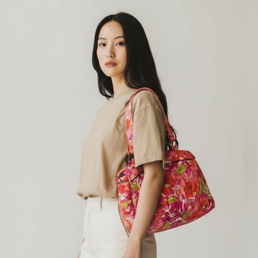 Vera Bradley - Wilma Shoulder Bag "Vintage Rose" Floral RETIRED